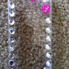 Clear iPhone 4/4s Case. Clear Gem with Pink & White Flowers