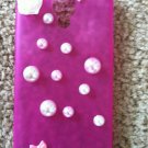 Pink Galaxy S3 Phone Case. Pink & White Dots & Bows