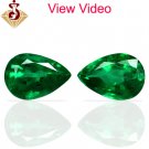 Pair 2 pcs 1.32 cts Natural AAA+ Green Emerald Gemstone Pear cut Unheated Zambia