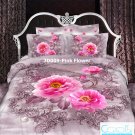 3D 100% cotton Pink Flower Bedding Set (Queen Size )