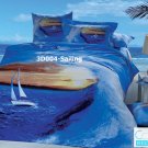 3D 100% cotton Sailing Bedding Set (King Size )