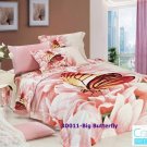 3D 100% cotton Big Butterfly Bedding Set (King Size )