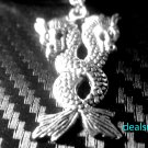 Genuine Leather Silver "Chinese Double Dragon"