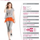 New fashion printing leisure suit Korean women big yards loose chiffon patchwork suit