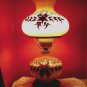 ~ VINTAGE GONE WITH THE WIND HURRICANE LAMP W/ BRASS FLORAL DESIGN ~