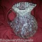 ELEGANT PINK w/WHITE SPECKLES ROUND RUFFLE ART GLASS PITCHER