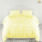 1000 TC EGYPTIAN COTTON RUFFLE DUVET QUEEN SIZE YELLOW COLOR