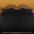 800 TC EGYPTIAN COTTON RUFFLE DUVET Queen SIZE bLack