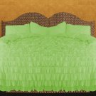 800 TC EGYPTIAN COTTON RUFFLE DUVET Queen SIZE  Green