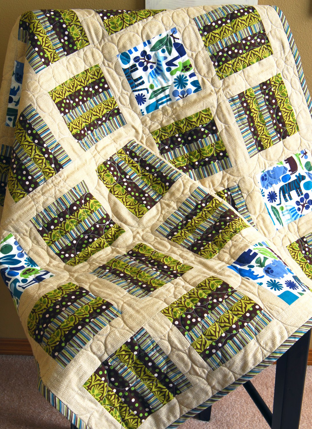 Urban Jungle Baby Quilt PDF Pattern