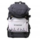 City Grid "Vegan Leather" and canvas flap backpack
