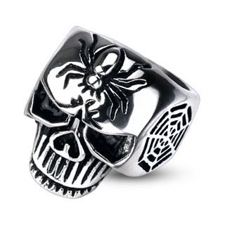 Spider Web Skull Cast Ring SIZE 12