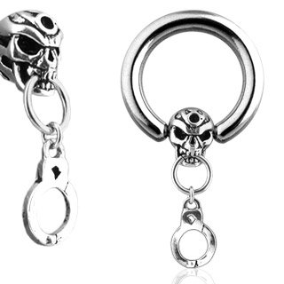 Skull Captive ring 8G