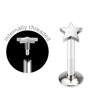 3MM STAR FLAT TOP  LABRET/MONROE 3/8"
