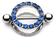 BLUE MULTI GEM ROUND NIPPLE SHIELD