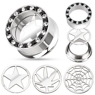1/2" Interchangeable 4-in-1 Double Flared Screw-Fit Tunnel Plug