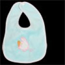 Infant Lunch Bib Saliva Towel Sky Blue White, Cartoon Rabbit Print