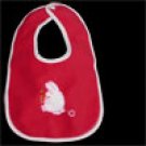 Infant Lunch Bib Saliva Towel Red White, Cartoon Rabbit Print