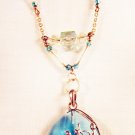 N7 - turquoise & silver beaded necklace