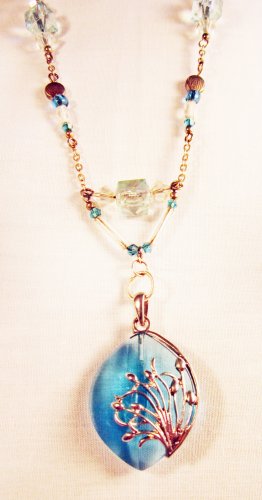N7 - turquoise & silver beaded necklace