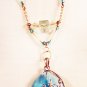 N7 - turquoise & silver beaded necklace