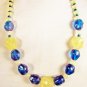 N6 - turquoise & yellow beaded necklace