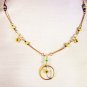 N15 - green & yellow beaded necklace