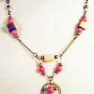 N16 - pink beaded necklace