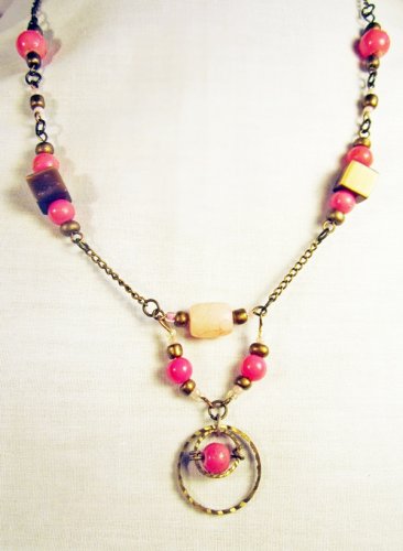 N16 - pink beaded necklace