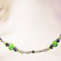 N17 - green & black beaded necklace