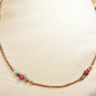N31 - red & green beaded necklace