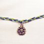 N35 - blue & green braided necklace