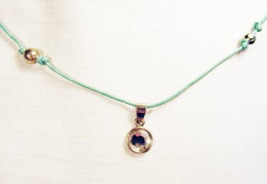 N38 - silver & turquoise cord necklace