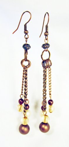 E3 - brown beaded earrings