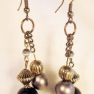 E4 - black & gray beaded earrings