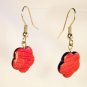 E5 - red flower earrings