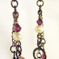 E12 - purple & pearl beaded earrings