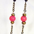 E16 - pink beaded earrings
