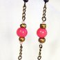E16 - pink beaded earrings