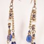 E22 - blue & white beaded earrings