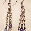 E24 - blue crystal beaded earrings
