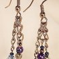 E24 - blue crystal beaded earrings