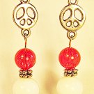 E25 - red, white & blue beaded earrings