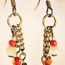 E27 - pink & white beaded earrings