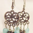 E28 - turquoise & silver beaded earrings