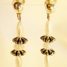 E31 - pearl & silver beaded earrings