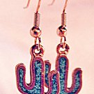 E34 - turquoise cactus beaded earrings