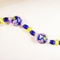 B5 - blue, pink & yellow beaded bracelet