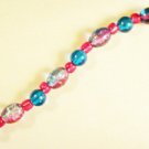 B6 - turquoise & pink beaded bracelet