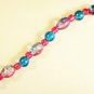 B6 - turquoise & pink beaded bracelet